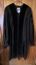 Vintage Jostens Doctoral Gown Academic Regalia Black Velvet on Black Size 54
