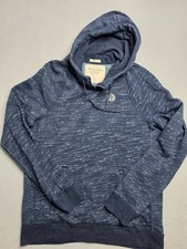 Abercrombie Fitch Hoodie Men's Large Blue Spacedye Muscle Fit Fleece Lined