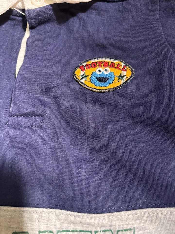 Vintage Sesame Street Rugby Shirt/Jeans Outfit 3-6 Months 1990s Sports - Image 4 of 4