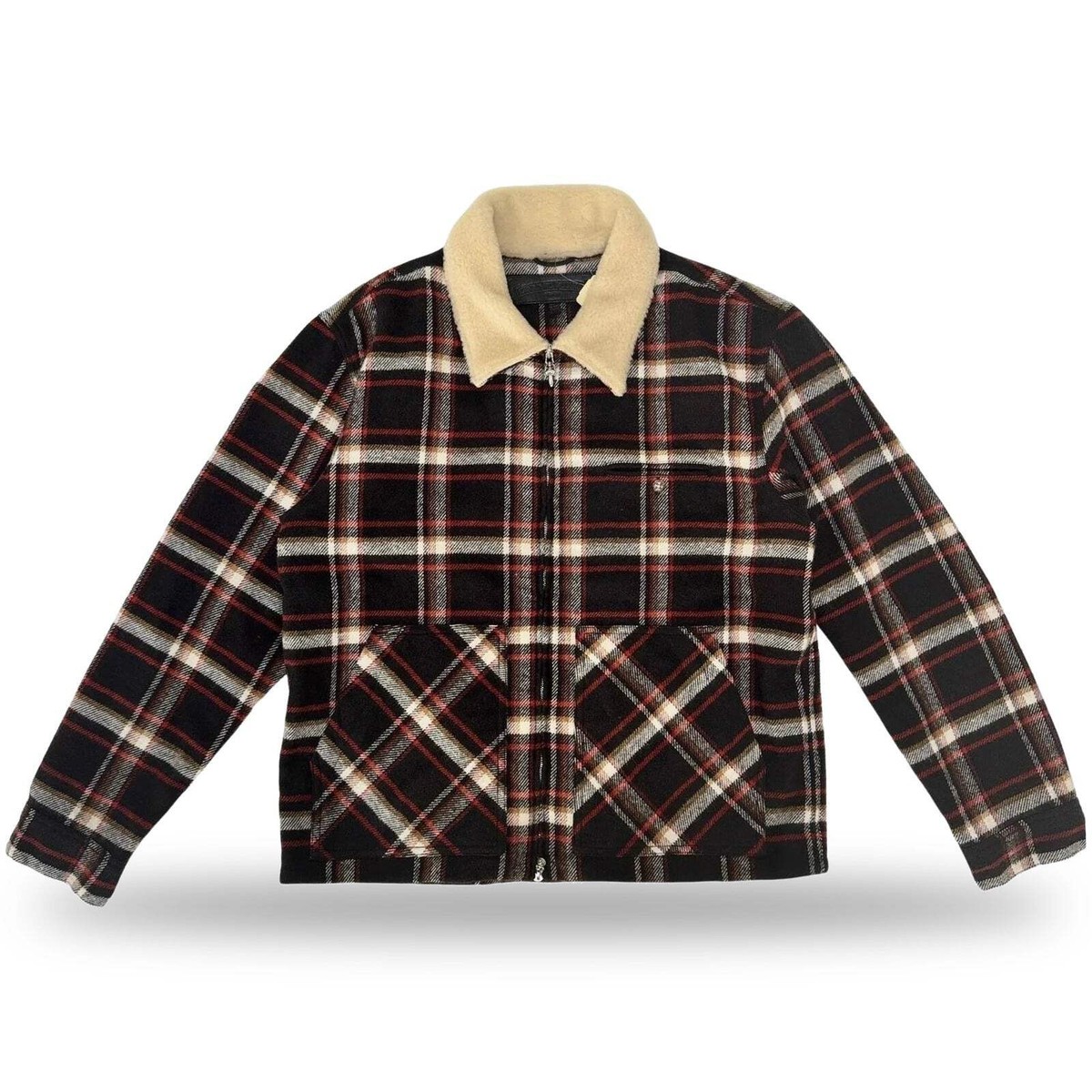 Chrome Hearts Black Sheep Plaid Fleece Jacket | eBay