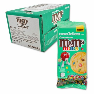 (14,49 /1kg) M&Ms Minis Cookies, Kekse, Gebäck, 8 Packungen je 180g