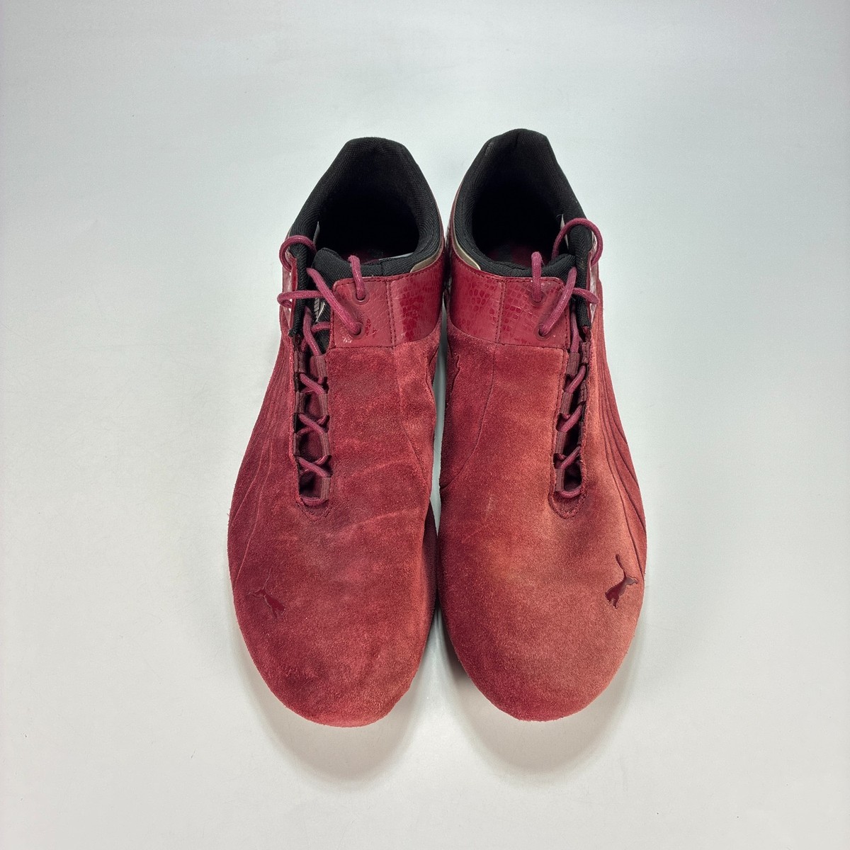 Puma Catch Soleil SD Deep Red Suede Lace Up Driving Shoes 304713