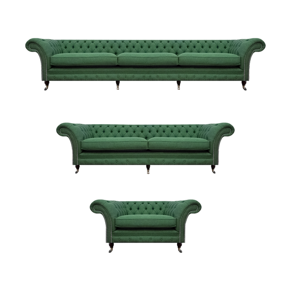 GrüNe Polstercouchen Chesterfield Wohnzimmer Garnitur Einsitzer 3-Sitzer-image