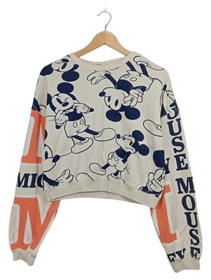 Disney Mickey Mouse Sweatshirt Pullover Weiß Blau Orange Kinder Gr. 170
