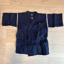 Jinbei Navy Stripe Kids Kid's Summer Japanese Kimono 140cm Used Japan