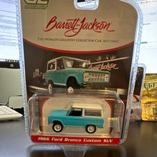 Greenlight Barrett-Jackson 1:64 1966 Ford Bronco Custom SUV Diecast Turq/White