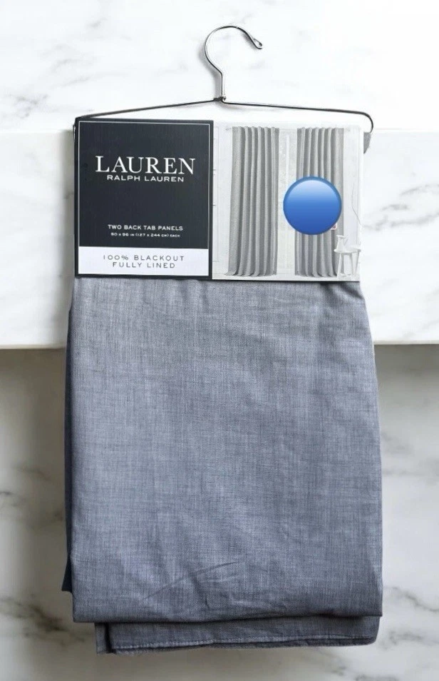 "2 paneles de cortinas de ventana Ralph Lauren 54 x 96"" TYLER panel de cortina con lengüeta trasera" Foto 3 de 4