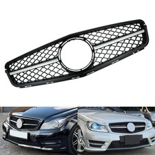 Schwarz glänzend Kühlergrill Frontgrill für Mercedes-Benz C-KLASSE T S204 07-14