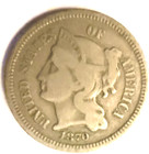 us coins 1870 Nickel 3 cent F — photo 3