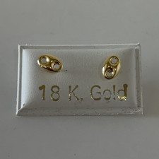 18K Gold Earring Posts with Nuts/Backs Pair, ...