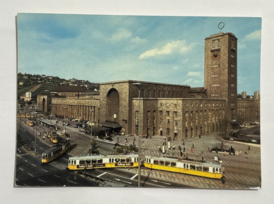 Main Train Station Hauptbahnhof Stuttgart Germany Postcard Unposted