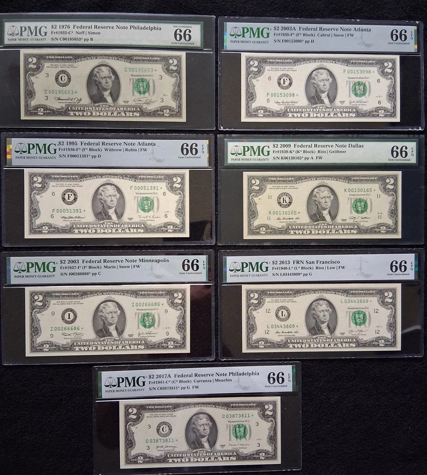 $2 Fed. Res. STAR Notes - 1976 to 2017A  -Complete SERIES SET - 66 EPQ -Gem Unc. - Image 2 of 4