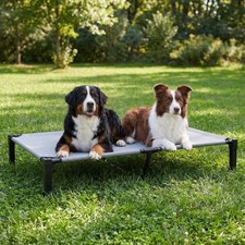 Elevated Dog Bed Raised Cooling Dog Cot for Large Dogs, Portable Indoor  Out...