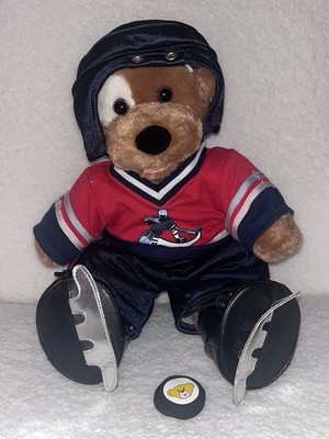 Build A Bear Brown Puppy Dog Hockey Outfit Vintage Puck White Eye Patch Plush 