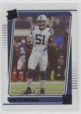 2021 Panini Clearly Donruss Rated Rookie Blue 68/99 Kwity Paye #96 15fy
