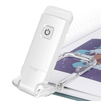 BIGLIGHT Amber Book Reading Light, LED Clip on Lights, Medium, White