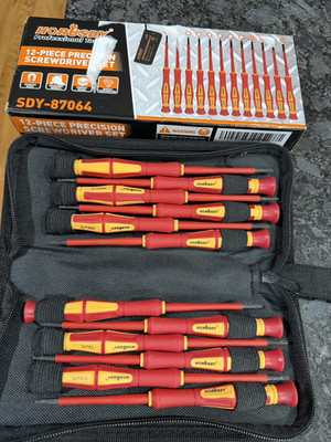 HORUSDY SDY-87064 12pc Precision Screwdriver Set Magnetic Tip Rotatable Cap
