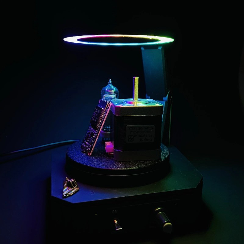 Premium Smart WiFi RGB Rotating Display Stand ESP32 LED Capacitive Touch