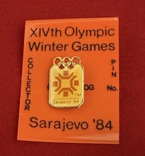 **VINTAGE**  1984 Sarajevo Winter Olympics Pin - Official Snowflake Logo Emblem
