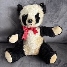 Vintage 1961 Chiltern Panda Teddy Bear - wind up musical