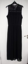 Izabel London - Stella Morgan High Neck Detail Maxi Black Lined Dress (UK 14)