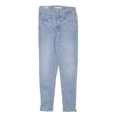 LEVI'S Damen Jeans Blau Slim Skinny Denim Light W25 L26 Stylisch Reißverschluss
