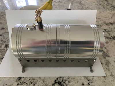 Chiltern Model Steam Boiler NOS 3'' x 7'' Aluminum with Steel base Unfired