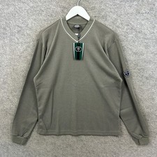 Vintage Nike Jumper Mens Medium Green Golf Sweatshirt V Neck Pullover Top BNWT