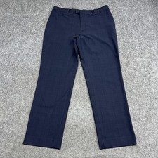 Banana Republic Pants Mens 36x32 Blue Check Slim Dress Trousers Office Office