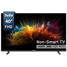 TuTu 40 Inch FHD TV, 2K LED Small Flat Screen Non-Smart Television, Works
