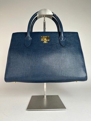 Vintage Courreges Leather Handbag Blue