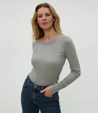 $88. Michael Stars Women Zola Crewneck Tee Cotton Blend Heather Grey Size Medium