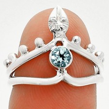 Natural Sky Blue Topaz 925 Sterling Silver Ring s.6.5 Jewelry R-1467