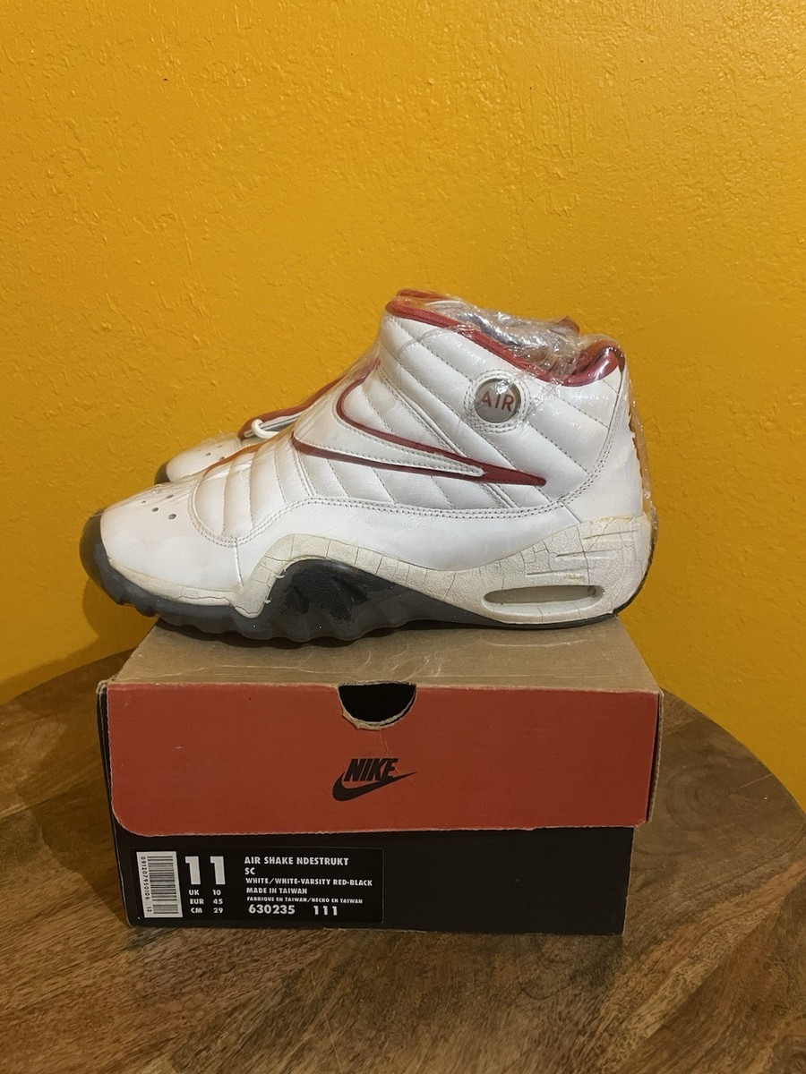 Nike Air Shake Ndestrukt White Red OG 1996 Size 11 Rodman's