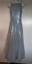 Vintage Roberta Y2K 90s blue sparkly prom dress gown Frozen Elsa Iridescent maxi