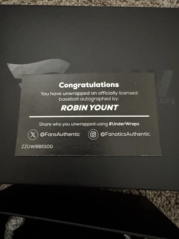 Robin Yount Milwaukee Brewers Autografiado Oro Béisbol MLB Pelota Oficial Raro Foto 2 de 4