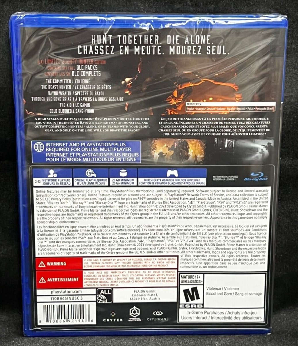 Hunt: Showdown Limited Bounty Hunter Edition (PS4 / PlayStation 4