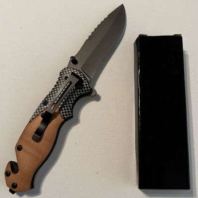 Quick Draw Knife, Unbranded, Faux Wood Handle, NM Condition 