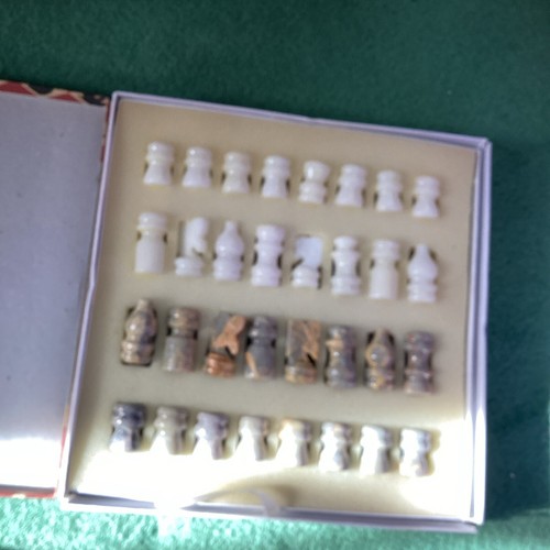 Marble/Onyx Chess Set With Marble/Onyx Chess Board Minimal Use 10x10” - Picture 4 of 6