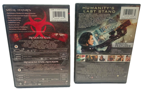 Resident Evil : Retribution & Apocalypse (DVD Sets) Milla Jovovich - Picture 4 of 11