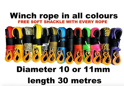 WINCH-IT Synthetisches Windenseil Dyneema Größe wählbar 10 oder 11mm gratis Softschäkel UHMwPE