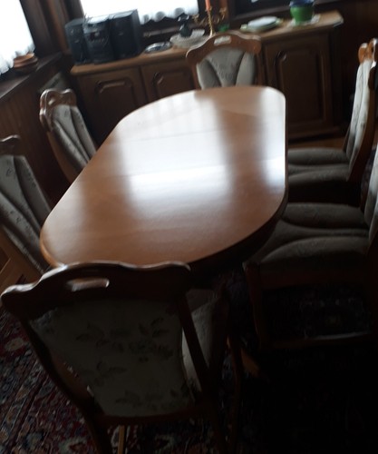 möbel gebraucht esstisch mit 6 Stühlen, ausziehbar auf 212 cm eBay