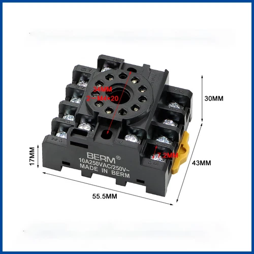 Socket Relay Base For PYF08A PTF08A PF085A 6 Pin 8 Pin 11 Pin 14 Pin -All Size - Picture 23 of 23