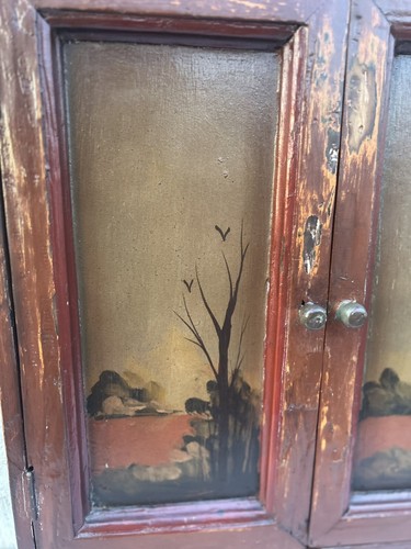 Vintage Distressed Standing Cabinet Cupboard Unique - Picture 2 of 15