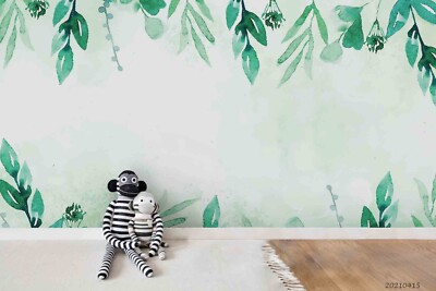 3D leaves plants watercolor Wallpaper Wall Murals Removable Wallpaper 2