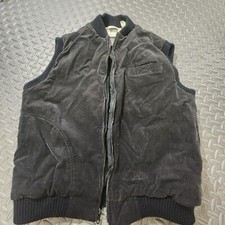 St John  s Bay corduroy Black vest jacket size large work thick winter fall