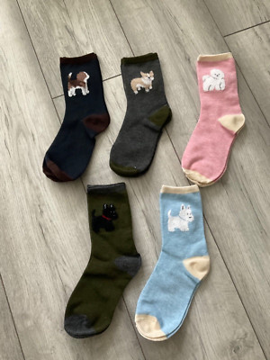 DAMEN-SOCKEN 5ER-PACK HUNDE-DESIGN. BRANDNEU..GRÖßE UK 3-5..SCOTTIE, WESTIE. MEHRFACHPACK