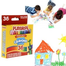 Playskool 36 Non-Toxic Crayons Assorted Colors Paints Kids Baby Drawing Creative