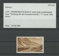 SCHWEIZ SPECIMEN 1950 ESSAY TRIAL TEST PRINT PROOF PRUEBA COL FLUELA m2142