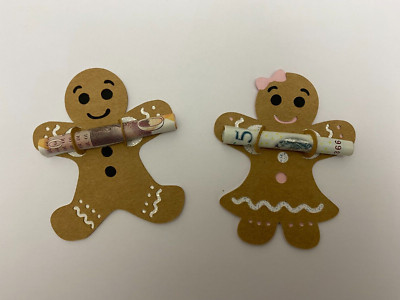 2 Lebkuchen Mann und Frau Weihnachten Geld Geldbörse Halter, Neuheit Geschenk